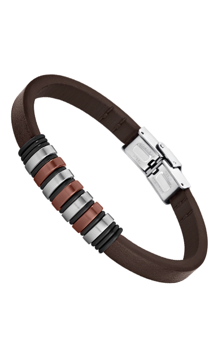 Lotus Style Bracelet Homme Cuir Marron Tressé LS1206-2/2