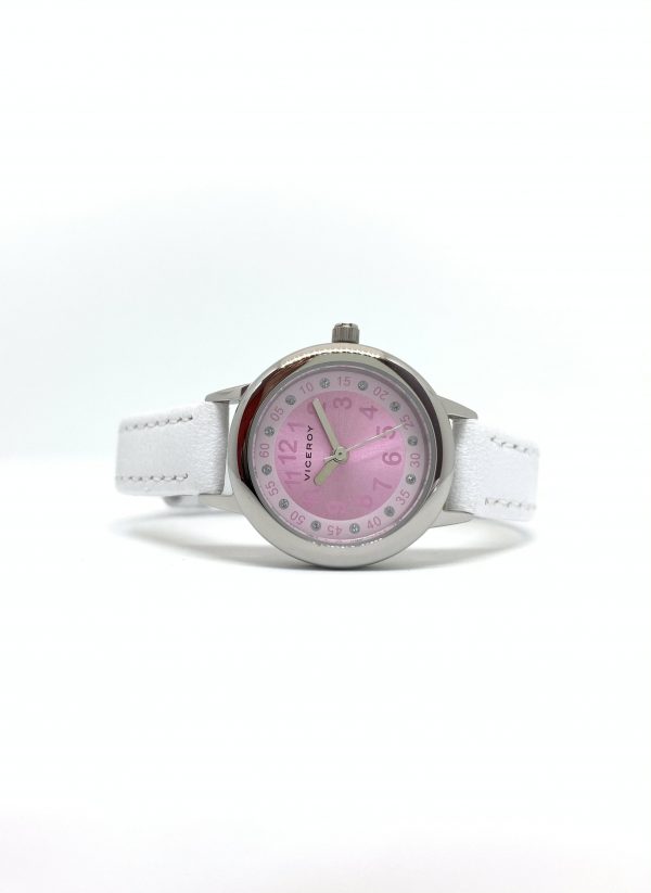 Reloj Viceroy niña correa blanca esfera rosa Rf40766-74