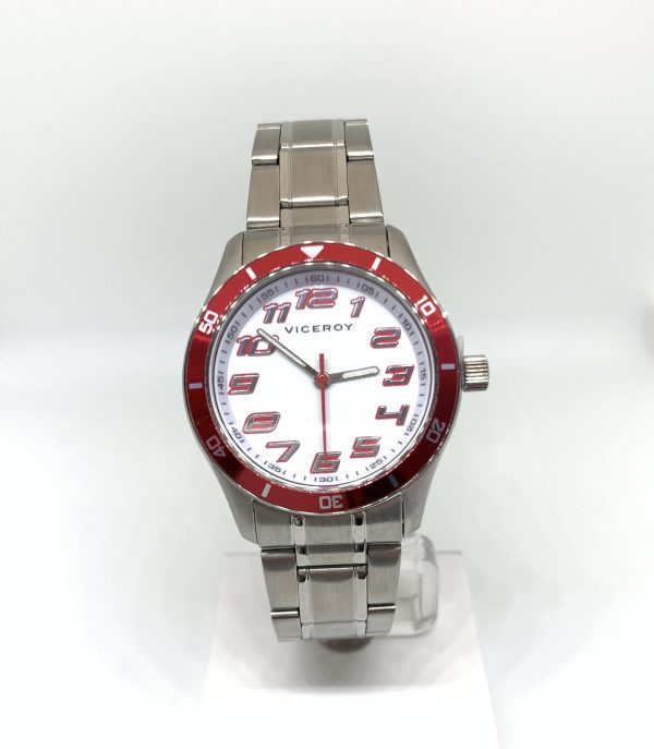 Reloj Viceroy Niño Armys acero esfera blanca números rojos RF432261-05