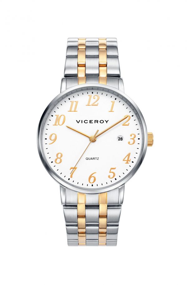 Reloj Viceroy Hombre Brazalete bicolor y esfera blanca 42235-94 COLECCIÓN GRAND