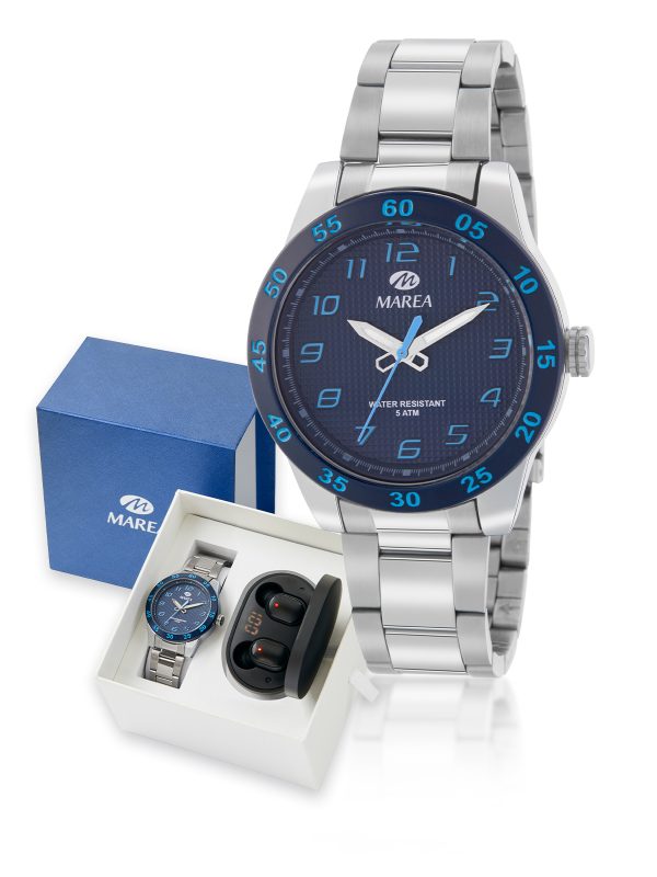 Pack Niño Marea Reloj armys acero esfera azul+auriculares inalámbricos B35347/4