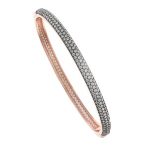 PULSERA CAÑA Salvatore PLATA CHAPADO ROSA CIRCONITAS BLANCAS 211P0021