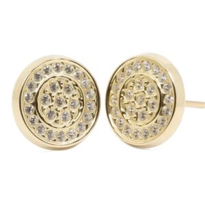 Pendientes Mujer Oro 18k redondo cuajo circonitas 41A4233