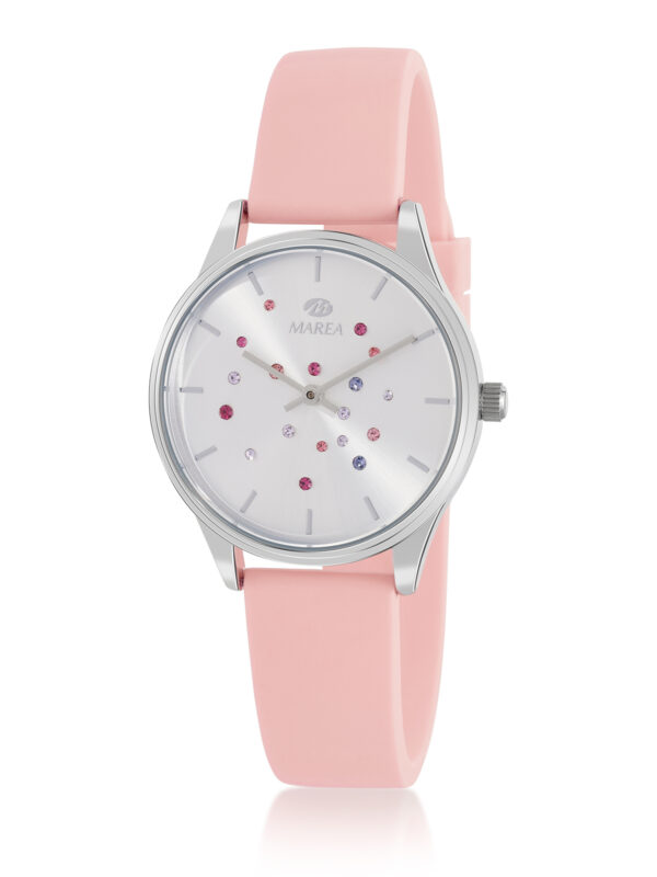 Reloj Marea Mujer Correa caucho rosa Esfera pedrería rosa B41323/2