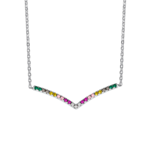 Collar Lotus Silver uve abierta circonitas colores LP1992-1/2