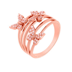 Anillo Marea Jewels Wonder 3 Mariposas plata rose y circonitas D02806/AD