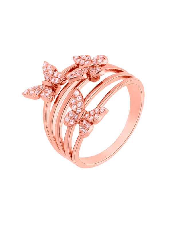 Anillo Marea Jewels Wonder 3 Mariposas plata rose y circonitas D02806/AD