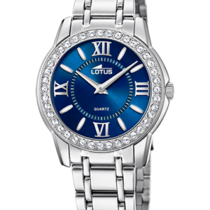 Reloj Lotus Mujer Brazalete acero, esfera azul y bisel con circonitas 18887/4