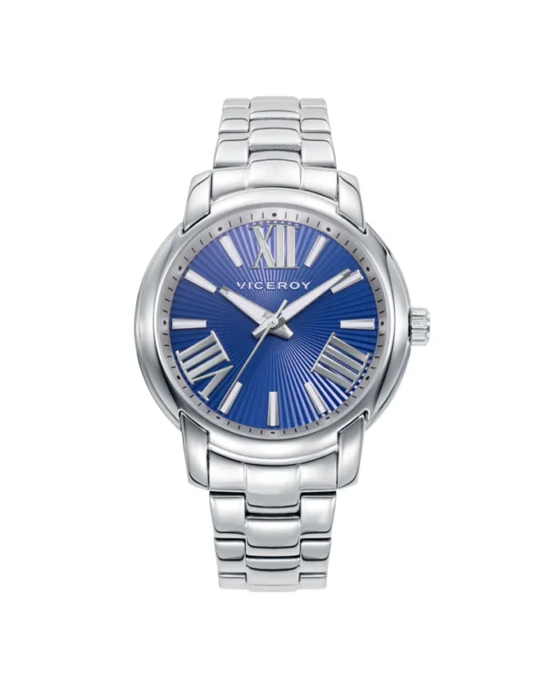 Reloj Viceroy de Mujer Chic, colección especial Rocio Osorno, tres agujas con caja y brazalete en acero, con esfera azul. 401266-33