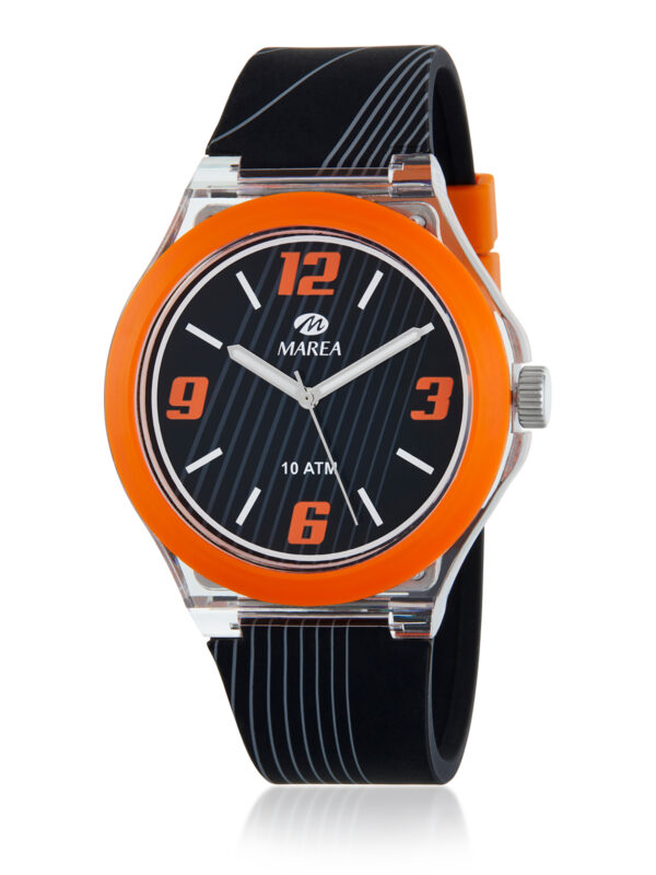 Reloj Marea Unisex Silicona negro,gris y naranja B35354/5