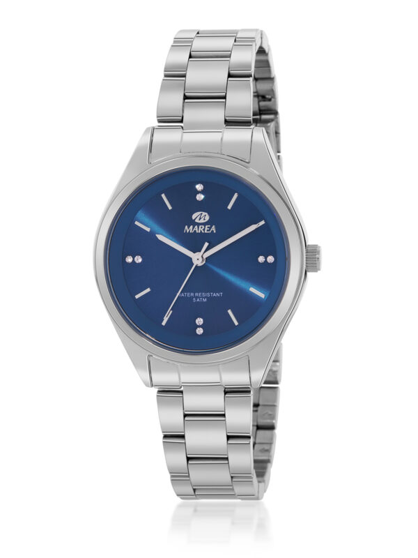 Reloj Marea Mujer Brazalete acero y esfera de color azul con pedrería en índices B41330/4