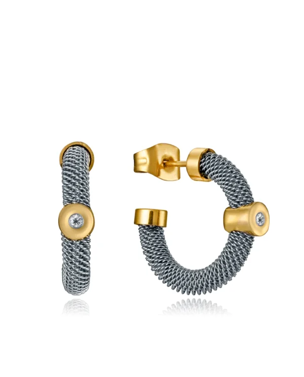 Pendientes Viceroy de acero con IP dorado y dos diamantes 6482E01000