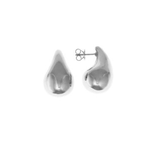 PENDIENTES Salvatore PLATA RODIO Gota con volumen 2.7 cm largo 112A0327