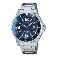Reloj Casio Hombre Analógico Brazalete acero esfera y bisel azul MTD-1053D-2AVES