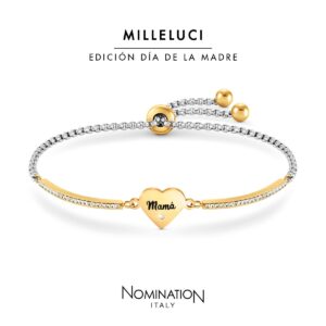 PULSERA MILLELUCI MAMÁ EN PVD AMARILLO Y CRISTALES