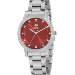 Reloj Marea Mujer Acero Esfera roja bisel con circonitas B54259/3