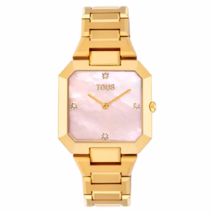 Reloj TOUS analógico con brazalete de acero dorado y esfera de nácar rosa Karat 3000144900