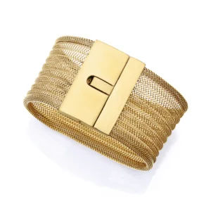 Pulsera Viceroy de mujer de acero Ip dorada tipo cuff 14193P01012