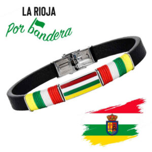 Pulsera de caballero acero Por bandera La Rioja