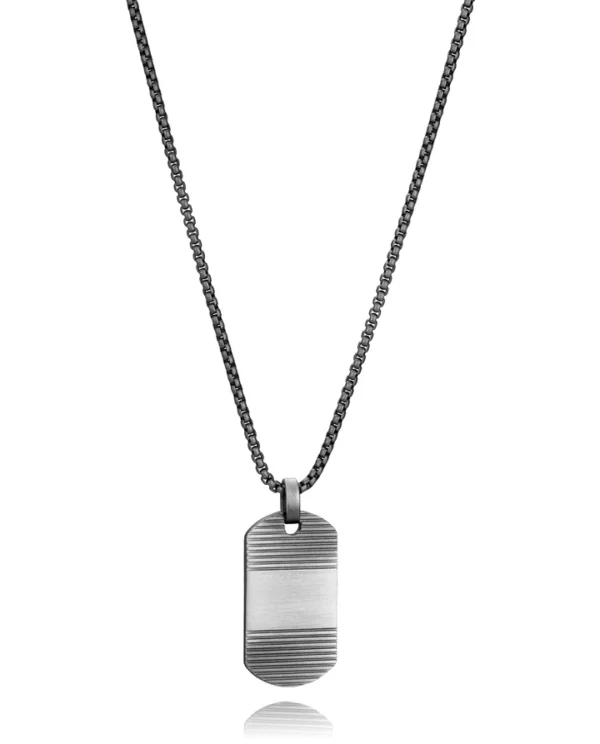 Collar Viceroy de hombre de acero gris con placa 75432C01000