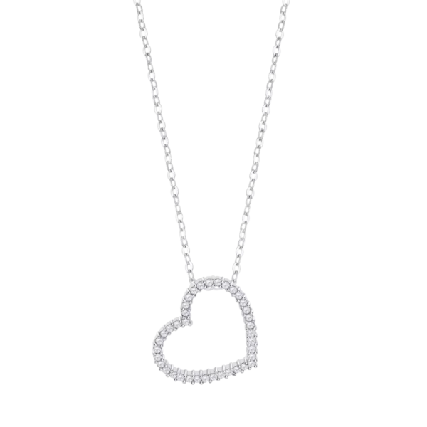 COLLAR CORAZÓN LOTUS SILVER circonitas transparentes LP3670-1/1 PLATA