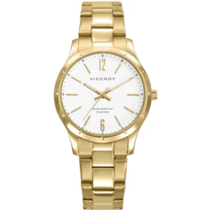 Reloj Viceroy de mujer en acero Ip dorado, con esfera blanca y brazalete metálico. 401342-05