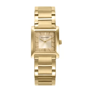 Reloj de mujer Viceroy en acero IP dorado, con esfera cuadrada dorada y brazalete a juego  41162-27