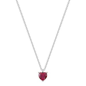 COLLAR Murat Corazón CIRCONITA ROJA PLATA RODIADA 302089.3