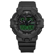 Reloj Casio G-Shock negro con detalles en la esfera en color verde GA-700BEG-1AER